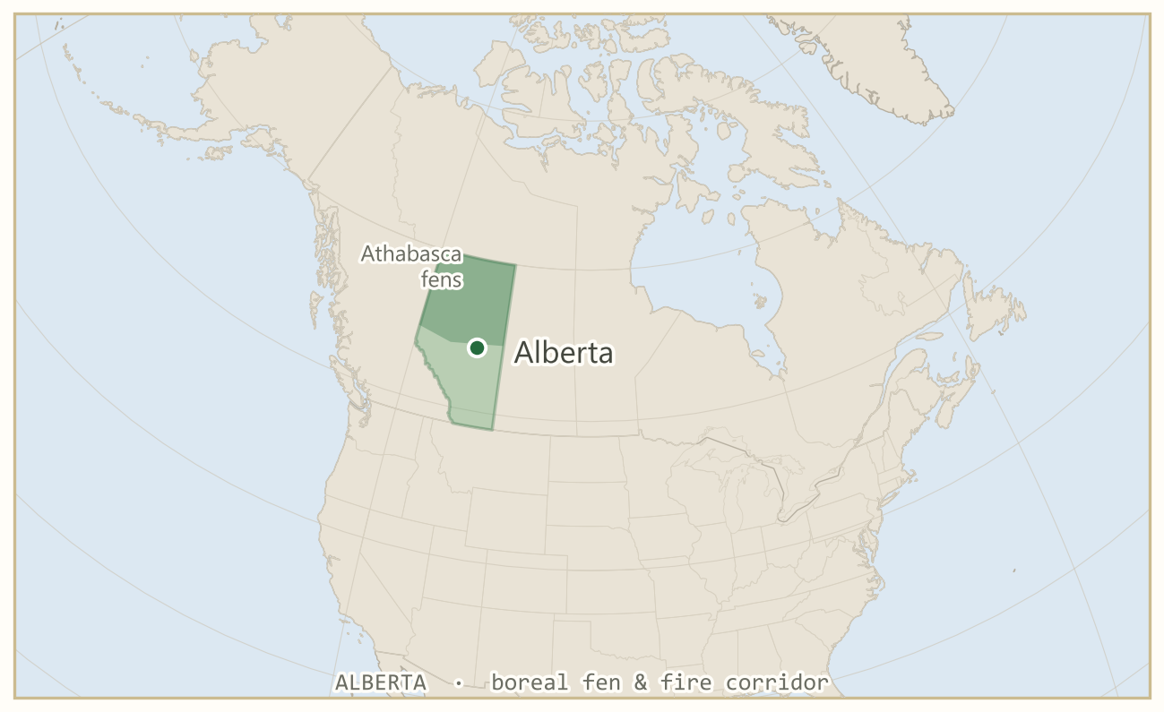 Locator map of Alberta, western Canada