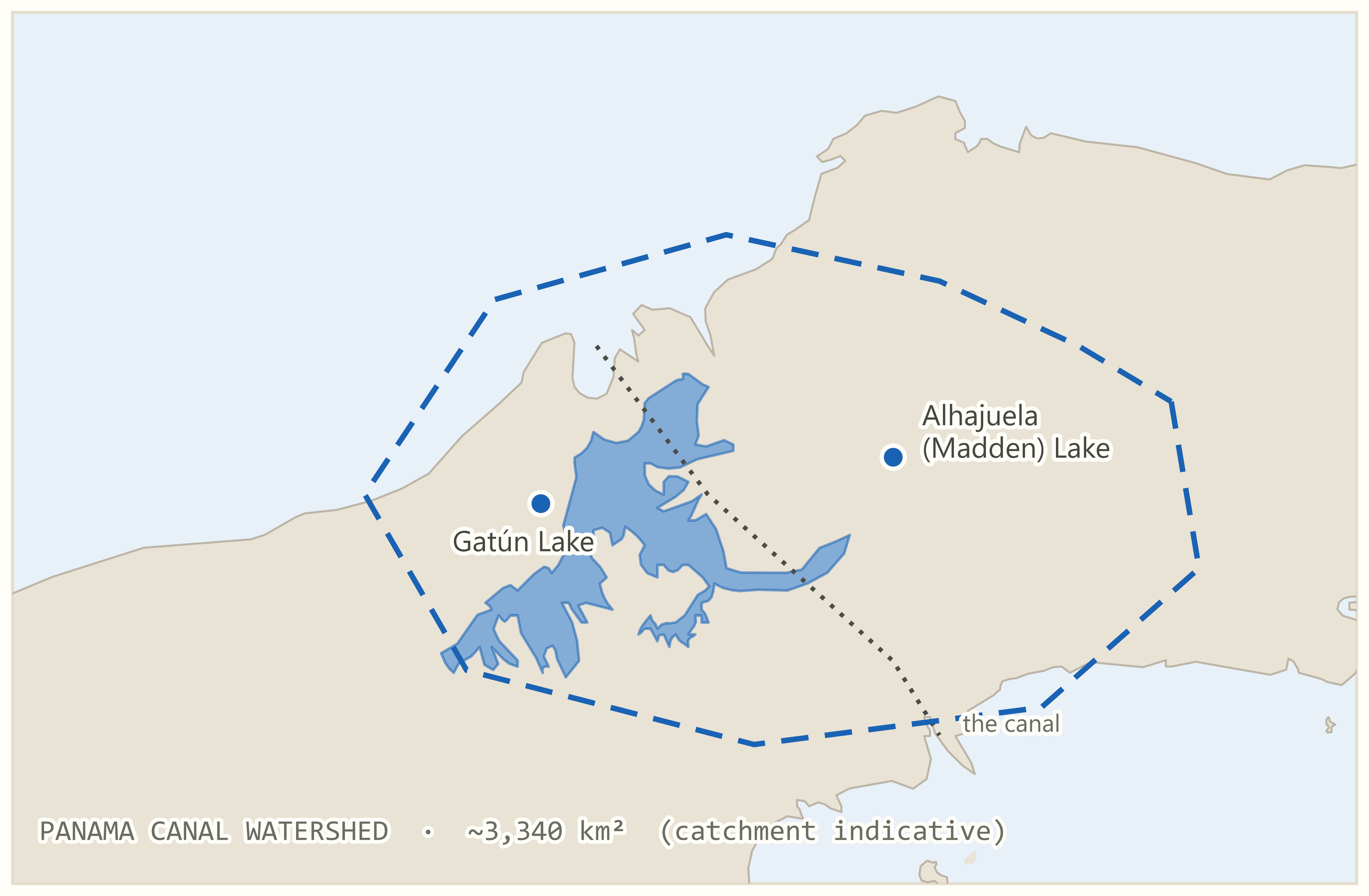 Locator map of Panama and the Canal watershed